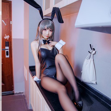 °• 𝘔𝘖𝘔𝘖𝘕𝘈 •°🫧現貨🫰M-XXL 櫻島麻衣 兔女郎學姊 cosplay 兔女郎 動漫 連體衣 001