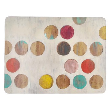 creativeTops 木質餐墊 Set 6 (淺綠 點)  M  漆繪  1組