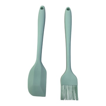 FaSoLa 矽膠刮刀油刷 耐高温無異味 優選矽膠材質 耐溫-40°-230°C  刮刀 + 油刷  綠色  1組