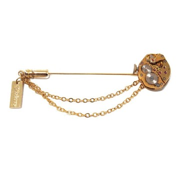 1950 BULOVA 機芯金色 Steampunk 蒸汽龐克風格 皇室別針