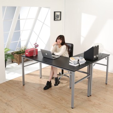 BuyJM 仿馬鞍皮環保低甲醛L型穩重工作桌160+80公分