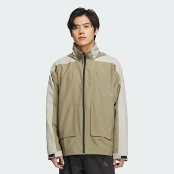 ADIDAS 愛迪達 阿迪達斯 男外套 風衣外套 運動外套-杏色 M TRAN JKT 1-JL6687