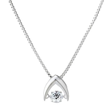 Crossfor New York 純銀懸浮閃動項鍊 正版日本原裝 十字切割工藝  鍊長40cm + 延長鍊5cm  Good Future美好未來 銀色