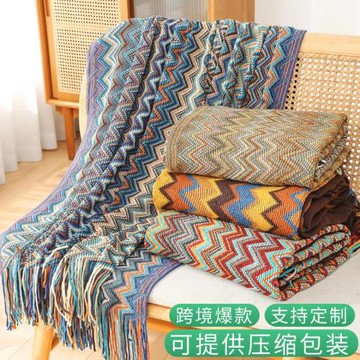波西米亞沙發毛毯秋冬針織蓋毯懶人旅行披肩辦公室床尾午睡薄毯子