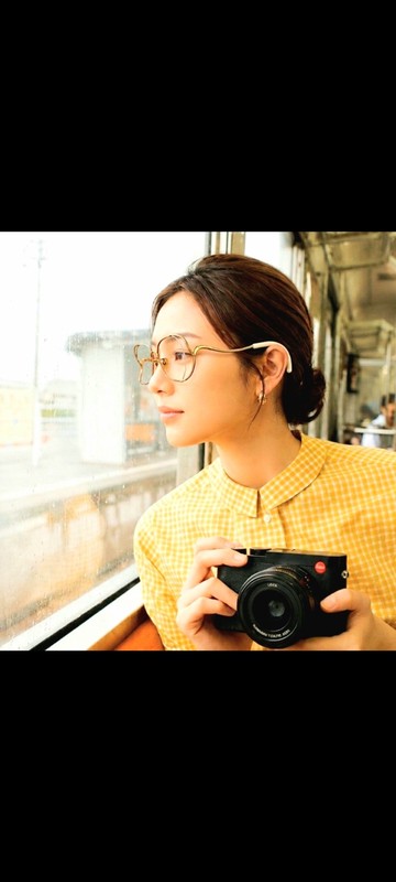 日本Nikon尼康光學出品 鑲嵌淡橘琺瑯烤漆 大框耳勾式古董眼鏡