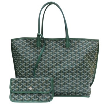 【二手名牌BRAND OFF】GOYARD 高雅德 綠色 PVC塗層帆布 Anjou PM 托特包