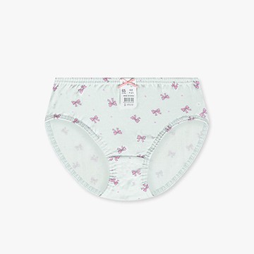 韓國 Mellisse - 韓製棉混紡三角褲(女寶)-蝴蝶結-淡薄荷綠