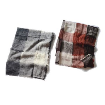 特！鏤空羊毛混紡格子圍巾  休閑冬男女黑白灰格子披肩保暖圍巾