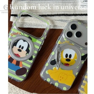 大孔銀底條紋波點米奇旋轉支架 適用iPhone 18 17 16 15 Pro Max 16pro 17Pro 手機殼
