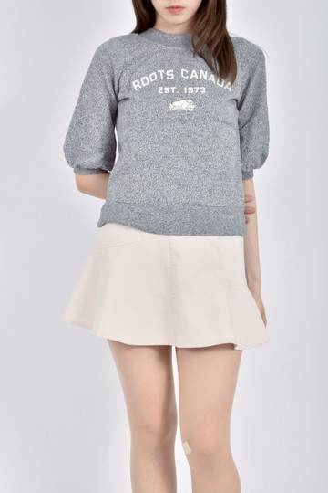 (S) roots質感運動棉質五分灰色長袖上衣