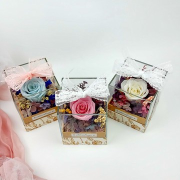 永生花禮盒 玫瑰花擺設 母親節 情人節禮物 生日禮物 PF015