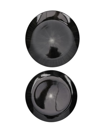Ann Demeulemeester X Serax - pair of chiaroscuro plates - unisex - Porcelain - One Size - Black