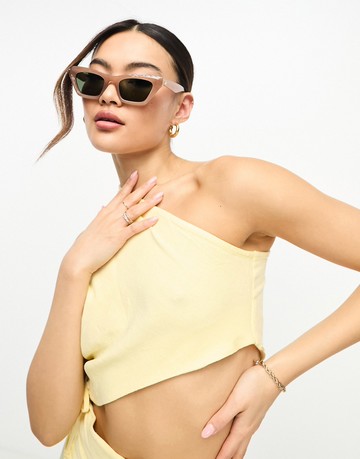 AIRE capricornus square sunglasses in tan-Brown