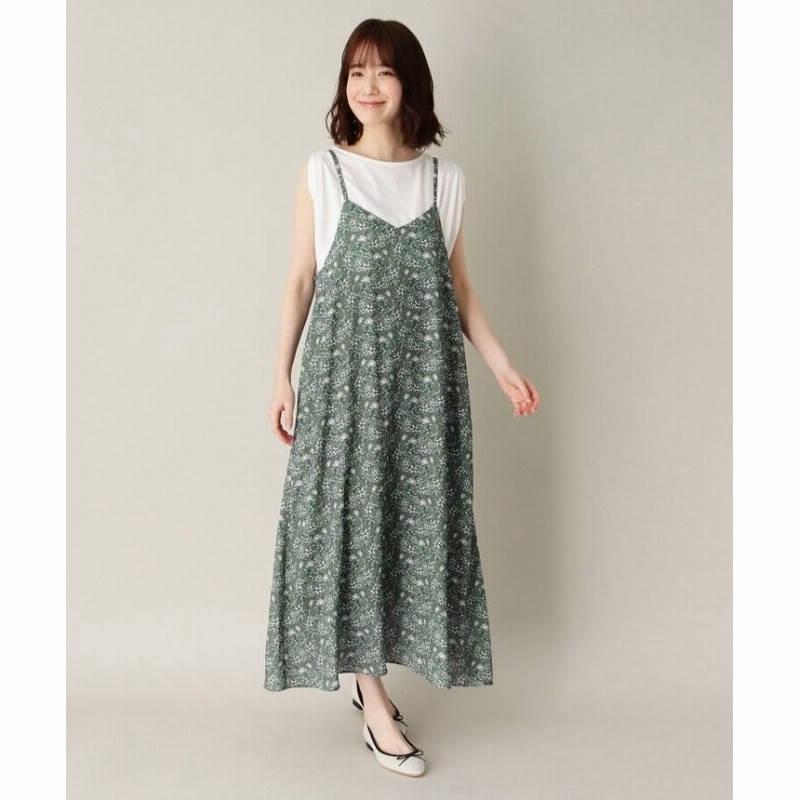 ローラアシュレイ 小花フレアーキャミワンピース レディース カーキ 40 L Laura Ashley 通販 Lineポイント最大get Lineショッピング