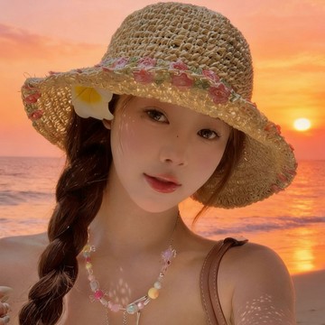 台灣出貨 軟鋼絲草編 大帽簷全臉遮陽 漁夫帽  韓系海邊沙灘帽 碎花邊防曬帽 遮陽帽 防曬大帽沿草帽