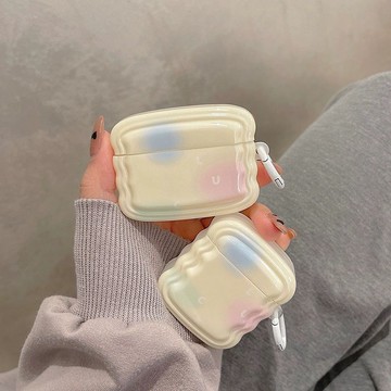 ins個性藝術暈染適用AirPods保護套AirPodsPro蘋果耳機套2無線藍【Snowbelle優選】