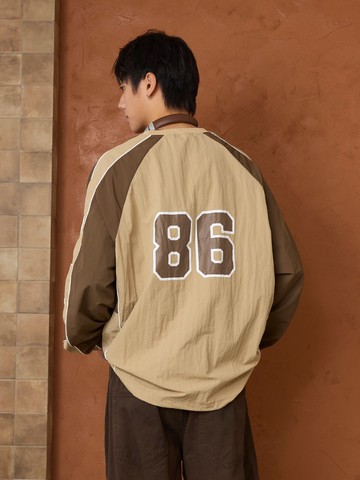 美式86拚色運動風長T