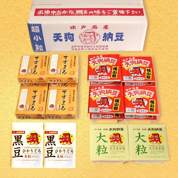 「パック納豆粒くらべ」粒の異なる4種類の納豆をパックで食べくらべ　〜創業100余年 水戸納豆の老舗「水戸元祖 天狗納豆」〜