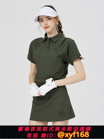 {保固一年 可打統編}25BG高爾夫服裝女短袖T恤夏季彈力透氣POLO衫女寬松運動女士球衣