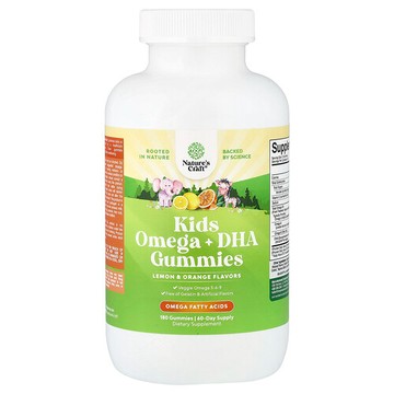Nature's Craft, 兒童 Omega + DHA 軟糖，檸檬和橙子味，180 粒