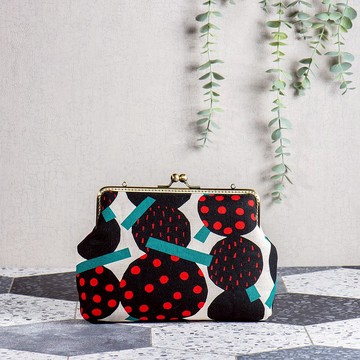 【惡魔果實 紅】方形金屬口金包 #隨身包#古著#日式#肩包#質感