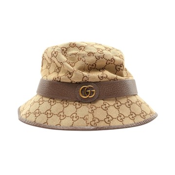GUCCI 古馳 GG漁夫帽 帽子 #M 棕色 GG帆布 576587 【二手名牌BRAND OFF】