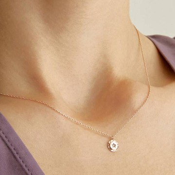 Tirr Lirr 女用 14K 項鍊 + 購物袋  長度420mm  粉紅金