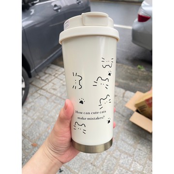 2件再減10元❤️隔日配❤️316不鏽鋼雙飲咖啡杯 兩用保溫杯 大容量保溫瓶 不銹鋼水壺 保溫壺 tk貓保溫杯環保杯水杯