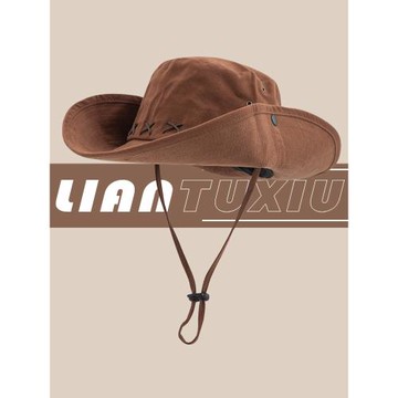 美式復古西部牛仔帽子女穿搭夏季戶外登山大帽檐遮陽帽防曬漁夫帽