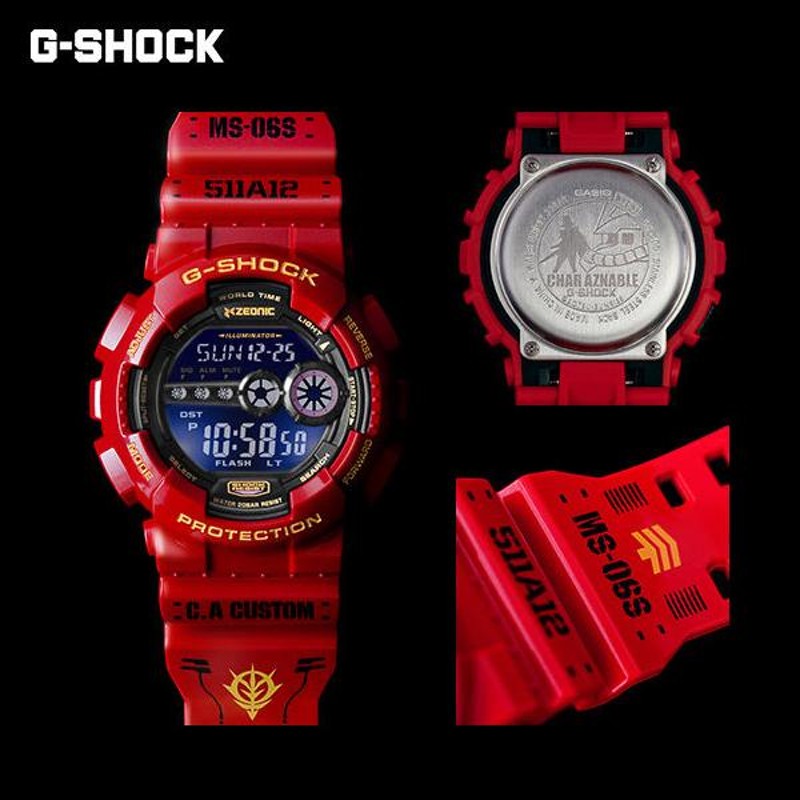 タグなし］G-SHOCK Gショック ジーショック ガンダム35周年記念 シャア・アズナブル 限定モデル デジタル 腕時計 レッド ブラック  GD-100-CHAR 国内正規モデル | LINEショッピング