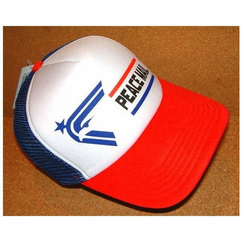 Peace Cap ピースキャップ プリント メッシュキャップ 白 赤 青 Chipps Company チップスカンパニー 野球帽 ベースボール キャップ メンズ アメカジ 通販 Lineポイント最大get Lineショッピング