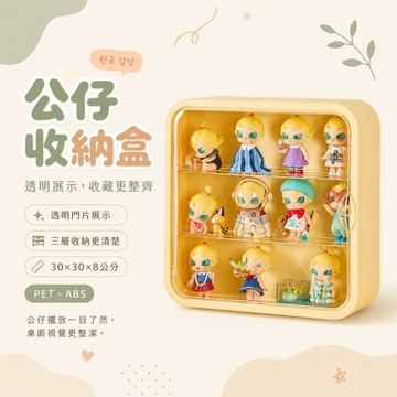 公仔收納盒【60811】 桌面展示盒 防塵展示櫃 玩具模型收納架 PET透明門 3色 前開門收納盒 ABS材質