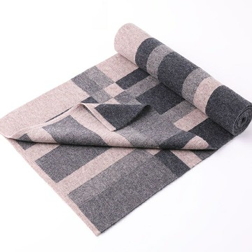 【米蘭精品】現貨+預購頂級100%羊毛圍巾圍脖秋冬季加絨厚磅保暖針織圍巾休閒-格子秋冬簡約男女配件74mi18