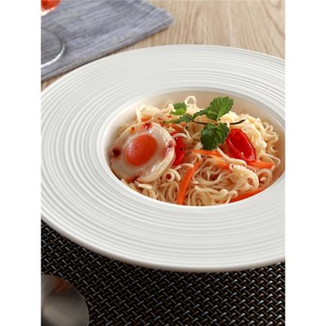 意大利面盤草帽盤碗高級感西餐式濃湯盤日式飛碟意面盤西餐廳餐具