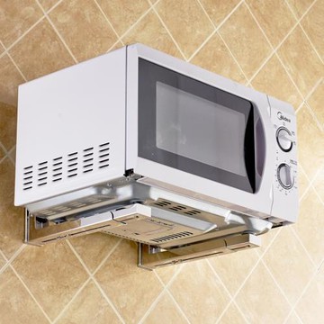 加厚不銹鋼托架收納壁掛式微波爐支架廚房置物架掛架烤箱架收納架