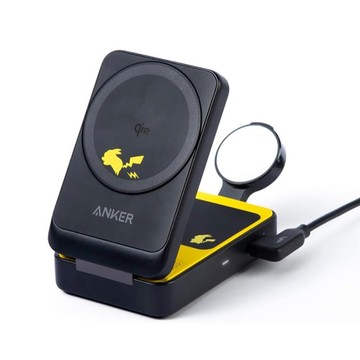 ANKER B2557 皮卡丘 三合一 MagGo Qi2 15W磁吸無線充電座