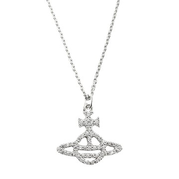 Vivienne Westwood 經典的LOGO水鑽項鍊(銀)