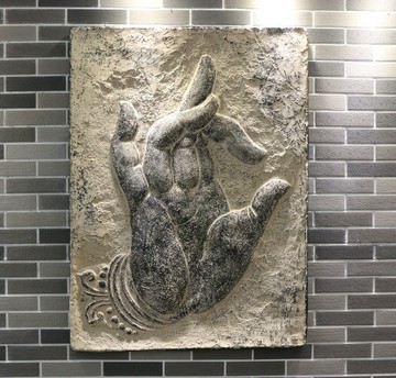 中式浮雕掛件仿古禪意招財佛手玄關墻飾家居裝飾品壁飾拈花微笑