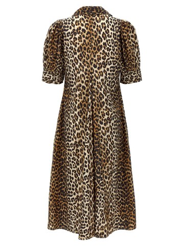 Ganni Leopard Print Long Dress