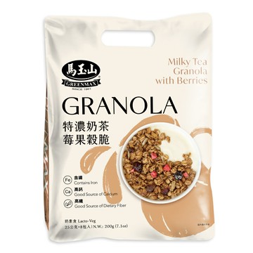 【馬玉山】特濃奶茶莓果穀脆(莓果升級)(8入) 冷泡/沖泡/穀脆/高纖/高鈣/含鐵/奶素食/台灣製造