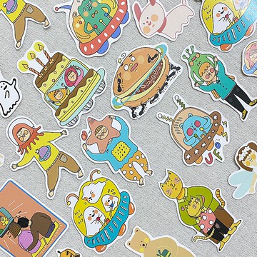 【MINI LIFE x Qing's】外星人隨機款式貼紙 (六入)