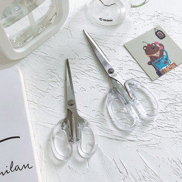 透明小剪刀學生辦公家用便攜式ins簡約手工美工多功能不銹鋼剪子
