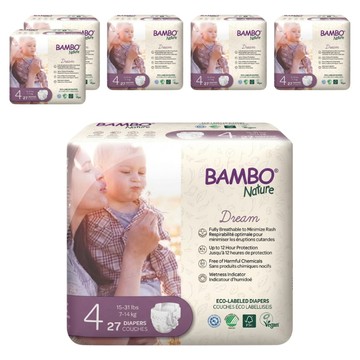 Bambo Nature 伴寶樂 Dream黏貼型紙尿褲 7~14kg  第4階段  162片