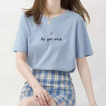 免運 純棉厚磅 夏天衣服女 質感衣服 印花 t恤 女裝 T恤女 寬鬆t恤女 純棉t恤女 短袖上衣大尺碼衣服 0124