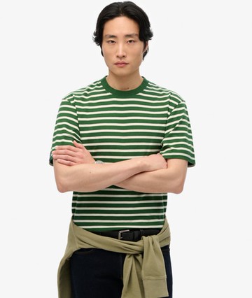Superdry Men's Merchant Stripe T-shirt Green Size: L