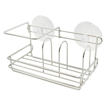 不鏽鋼簡化洗碗精吸盤放置架  1層  銀銀色  1個
