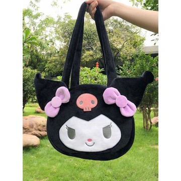 休閑新品JK百搭單肩包可愛毛絨手拎制服大容量學生蝴蝶結手提包