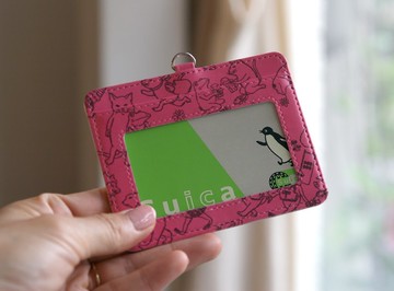 Pass case粉紅的貓蛙