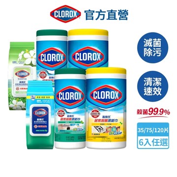 【Clorox高樂氏】居家清潔殺菌濕紙巾 萬用消毒 廚房去汙 流感 腸菌病毒 殺滅 covid19(箱購)