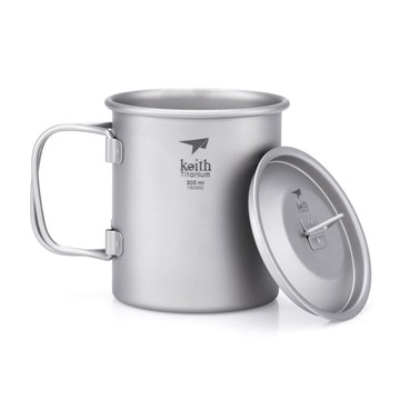 【Keith】Ti3201 鈦摺疊單層杯附杯蓋 300ml